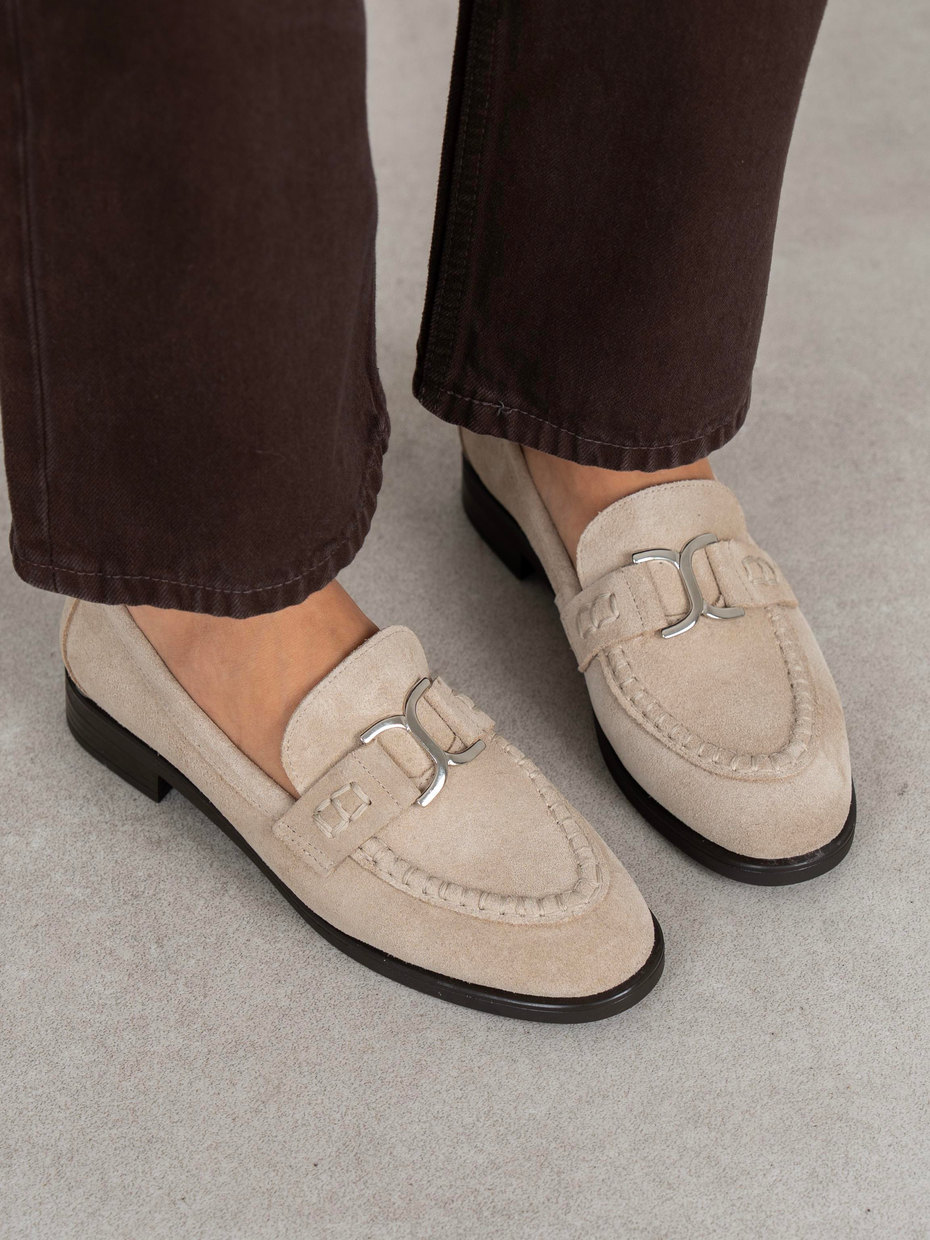 Bilora Bej Süet Hakiki Deri Kadın MAKOSEN