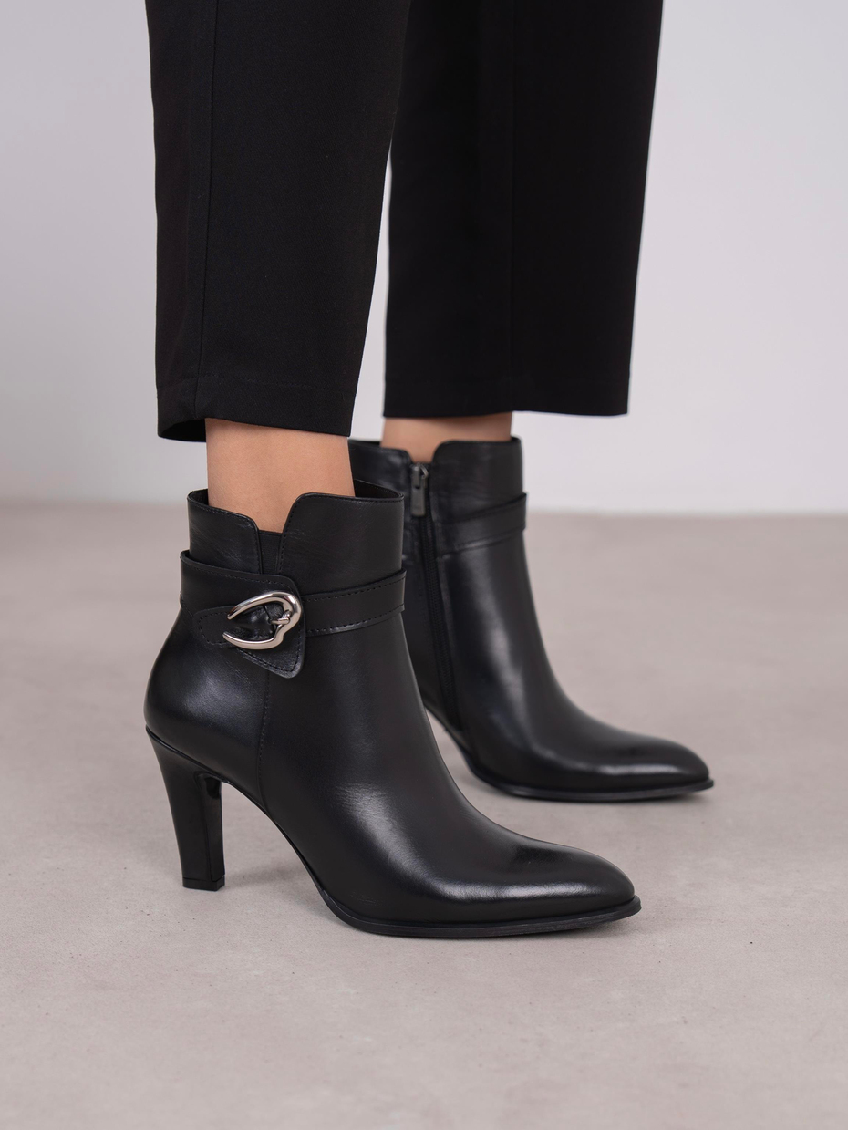 Blera Siyah Hakiki Deri Kadın Bot