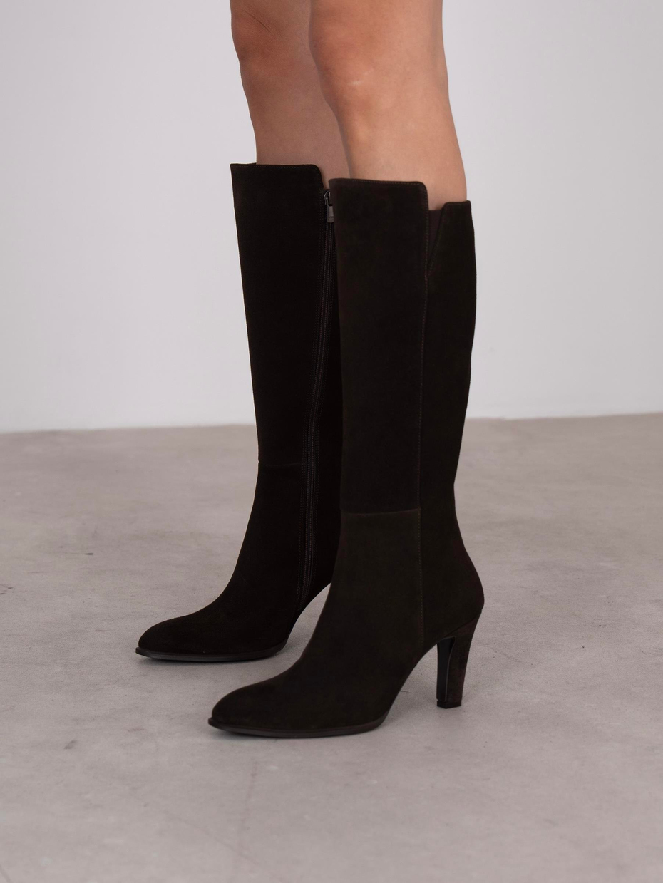 Bowie Kahve Süet Hakiki Deri Kadın Çizme