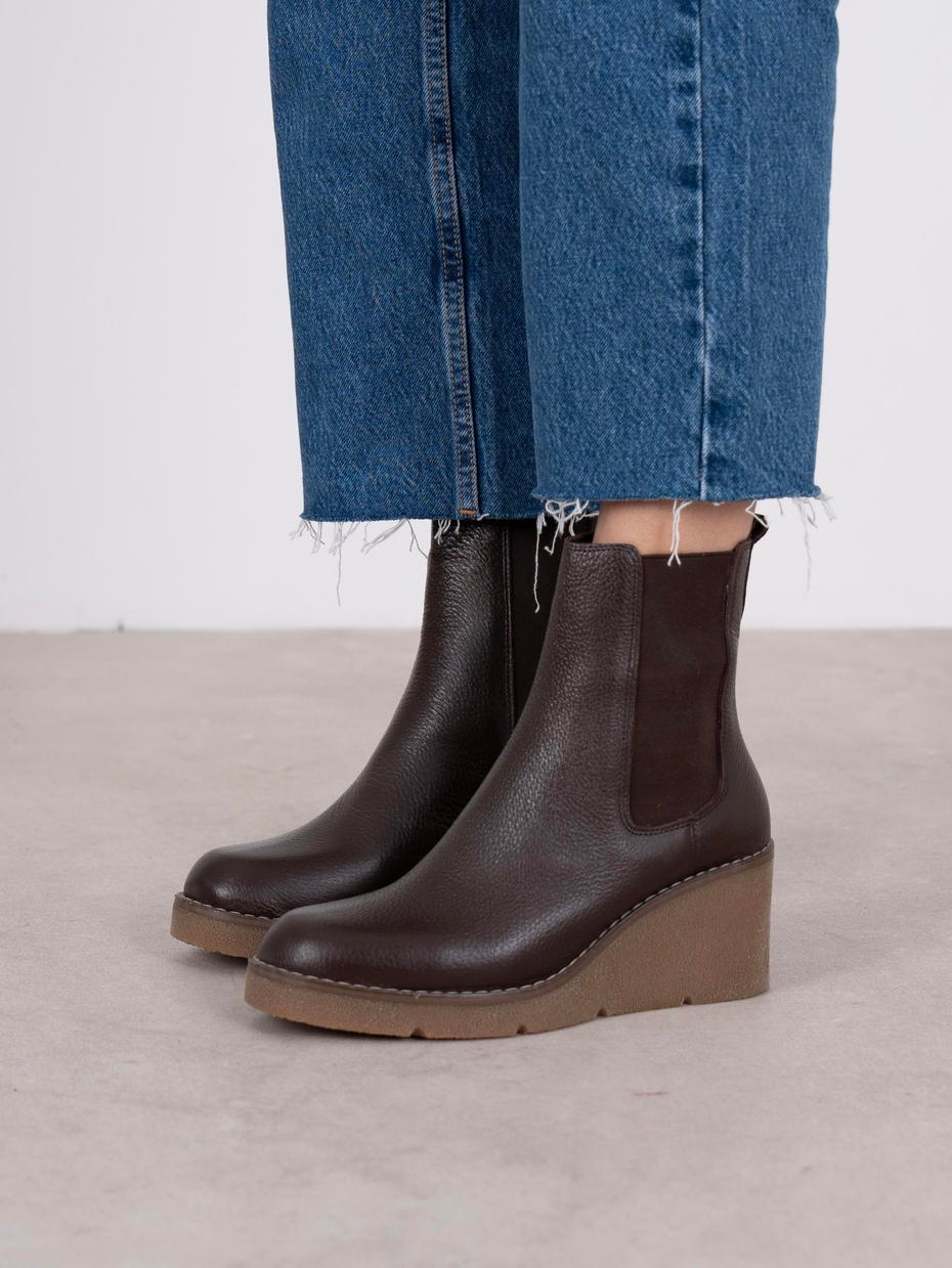 Cajsa Kahve Hakiki Deri Kadın Bot