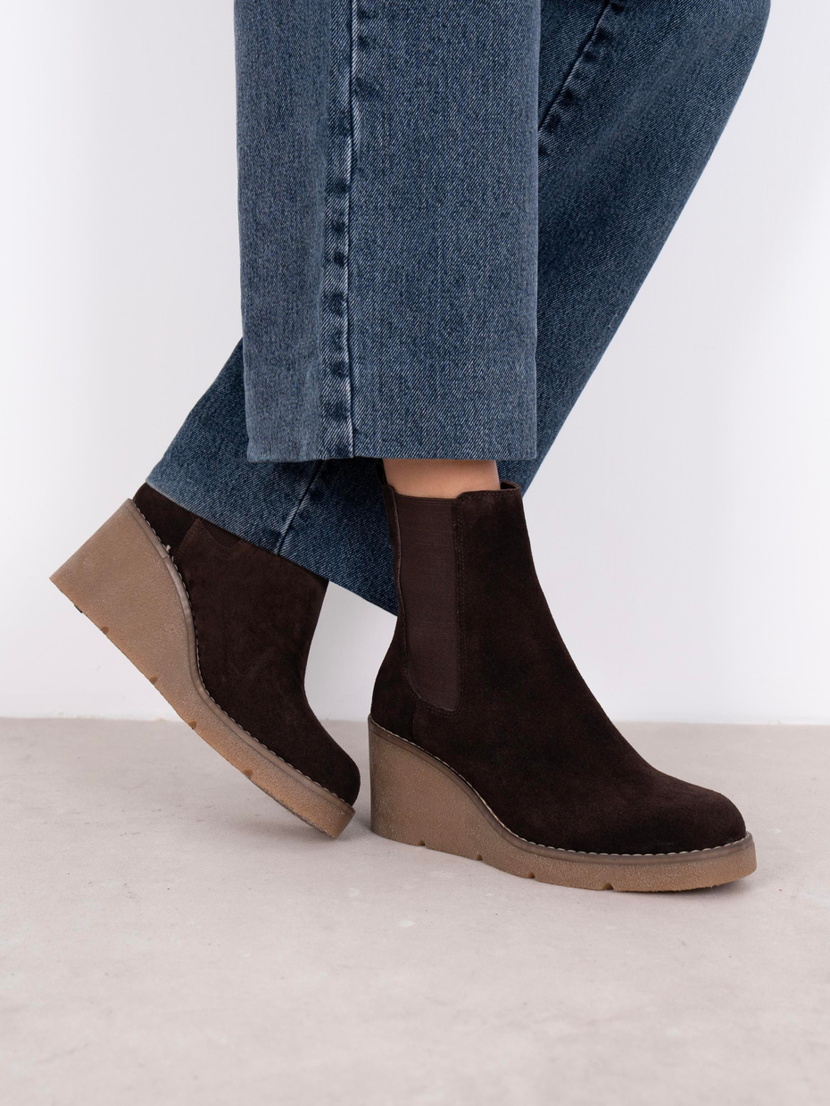 Cajsa Kahve Süet Hakiki Deri Kadın Bot