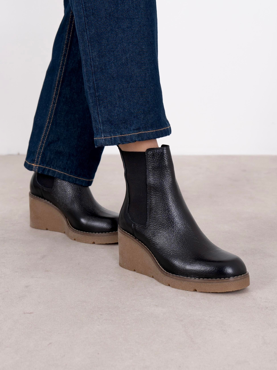 Cajsa Siyah Hakiki Deri Kadın Bot