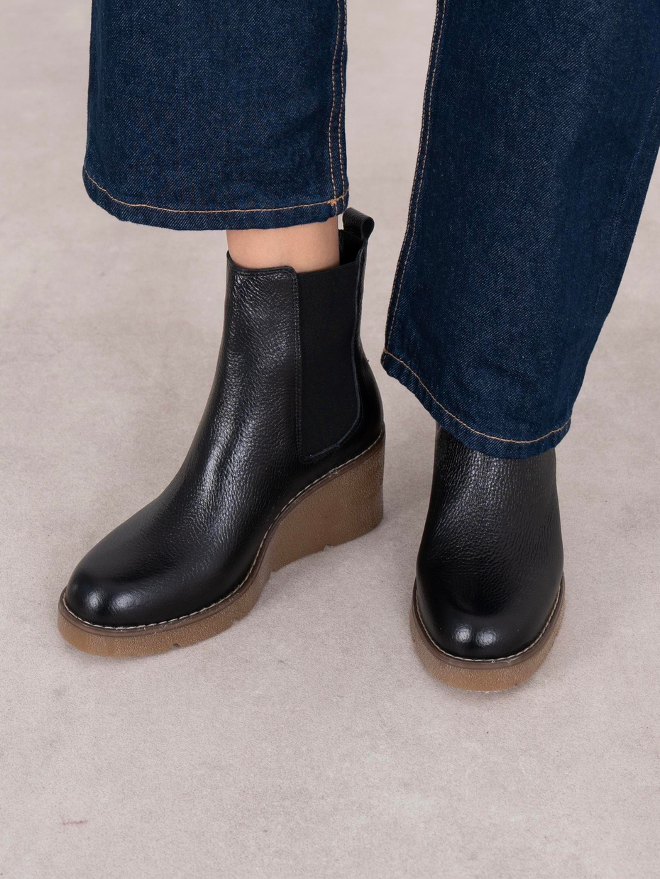 Cajsa Siyah Hakiki Deri Kadın Bot