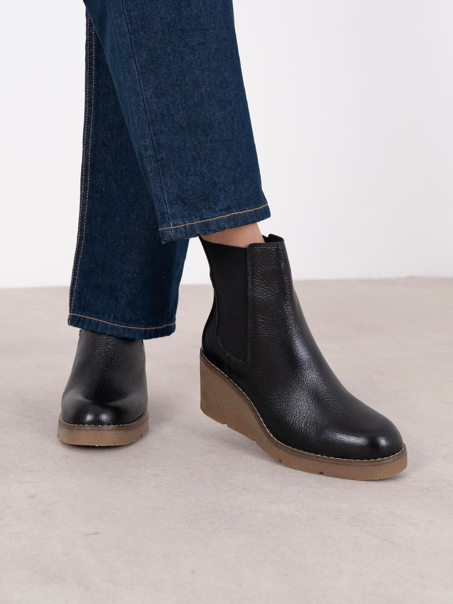 Cajsa Siyah Hakiki Deri Kadın Bot