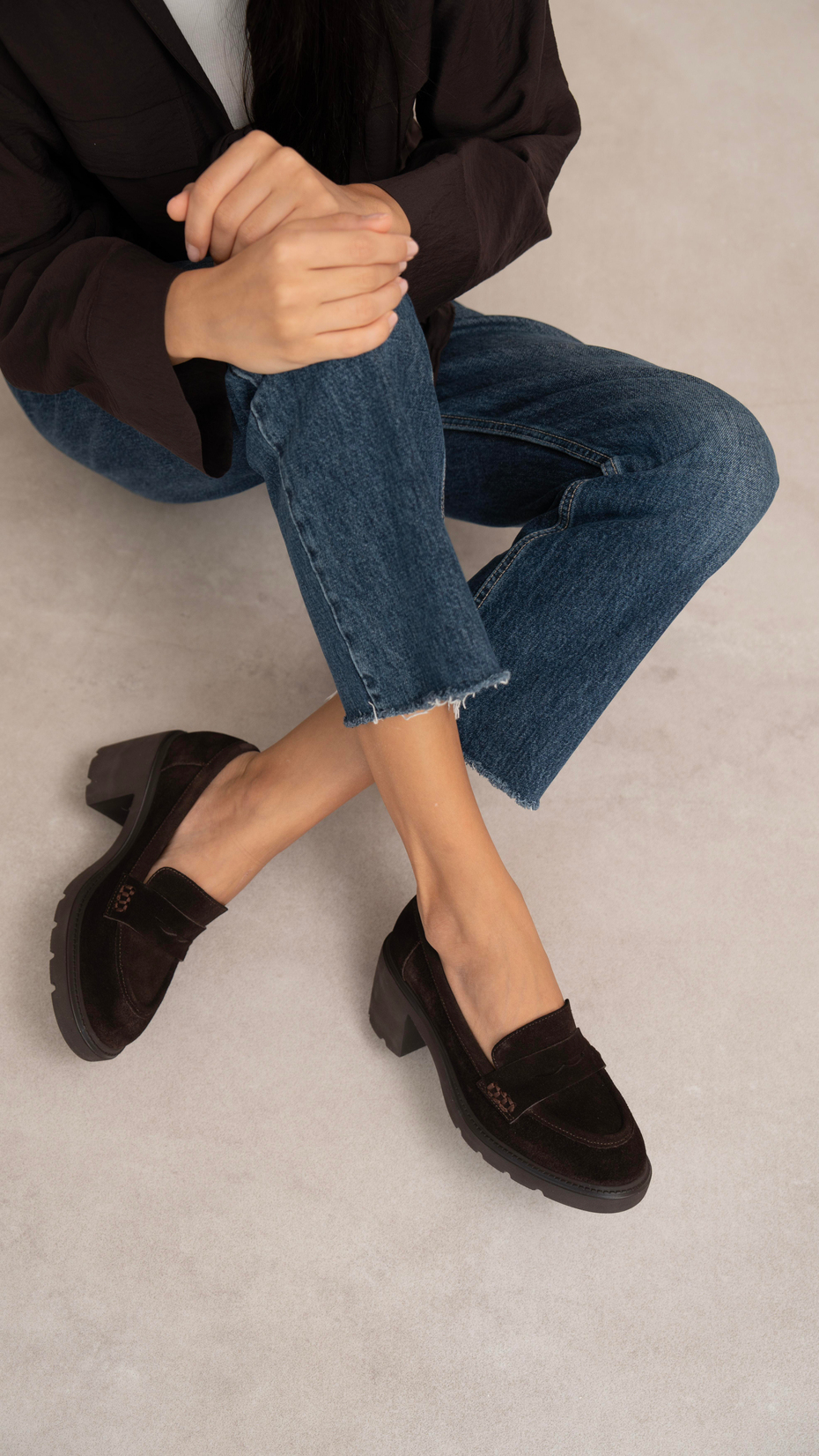 Caly Kahve Süet Hakiki Deri Kadın Makosen Ayakkabı