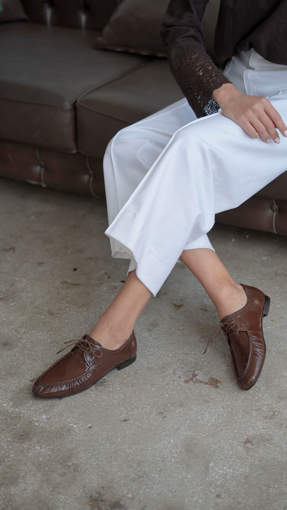 Carter Kahve Rugan   Hakiki Deri   Makosen Ayakkabı