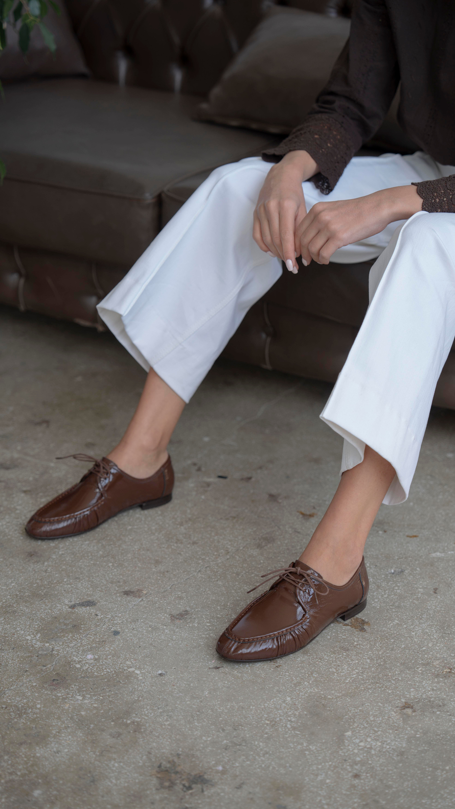 Carter Kahve Rugan   Hakiki Deri   Makosen Ayakkabı