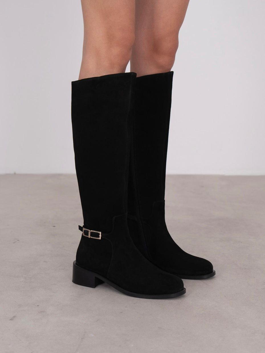 Chipo Siyah Süet Hakiki Deri Kadın Çizme