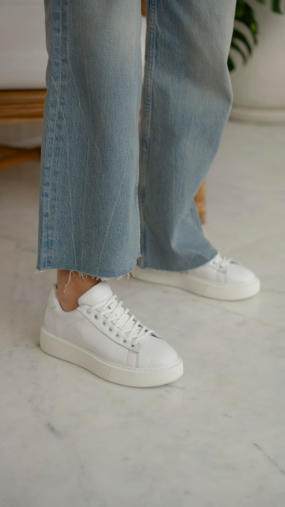 Cool Beyaz Deri   Hakiki Deri Kadın   Spor Ayakkabi