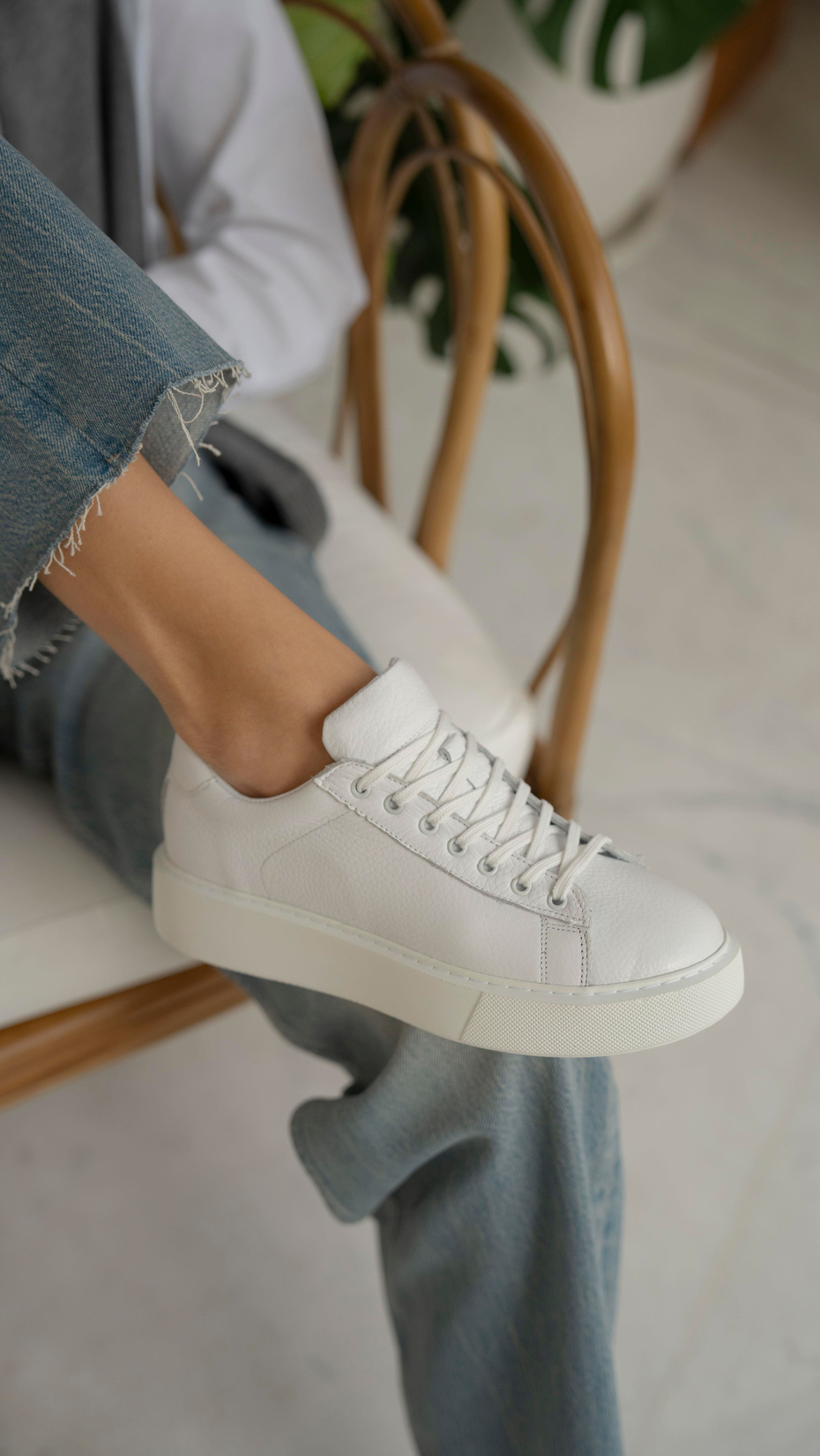 Cool Beyaz Deri   Hakiki Deri Kadın   Spor Ayakkabi