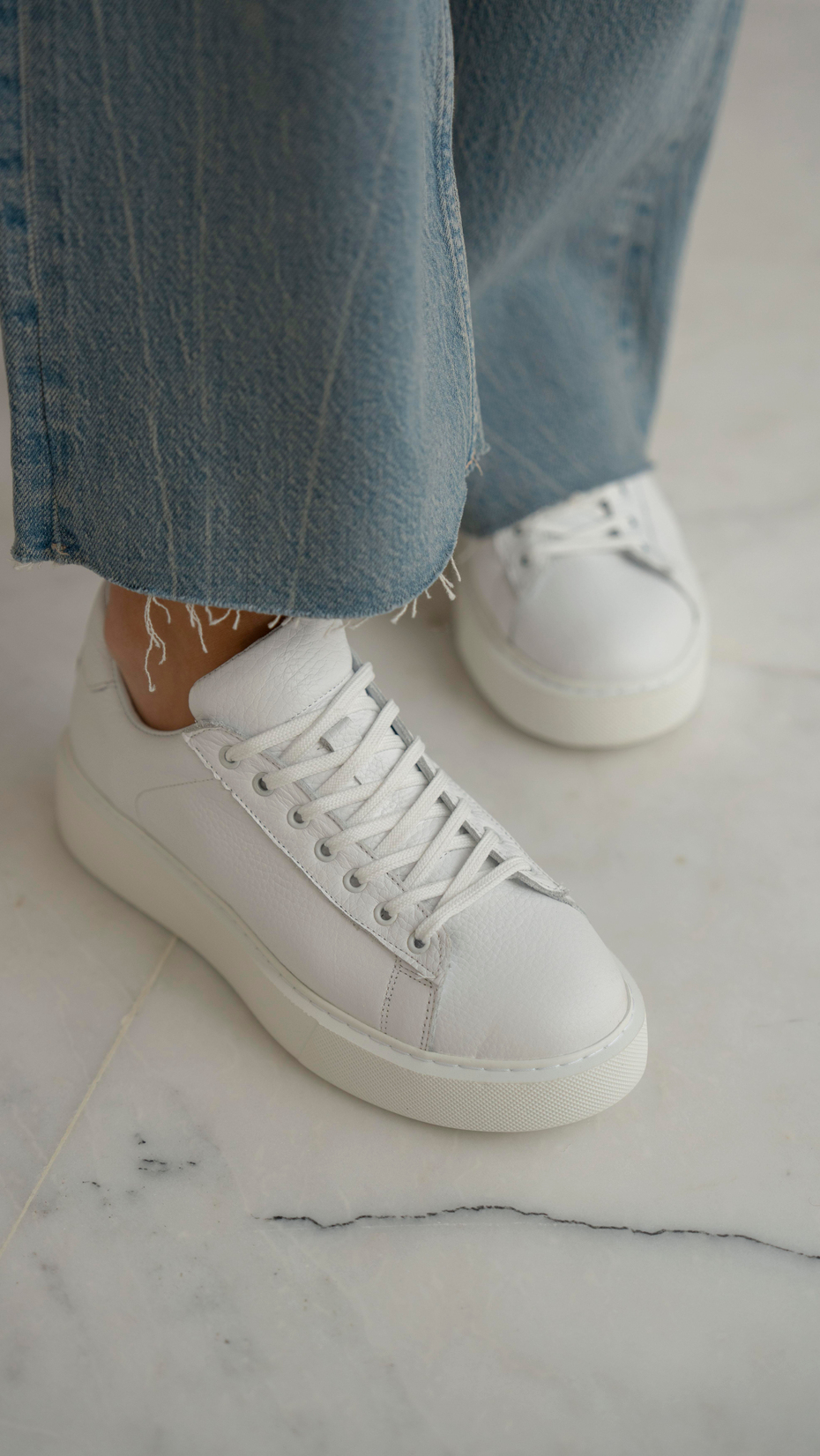 Cool Beyaz Deri   Hakiki Deri Kadın   Spor Ayakkabi