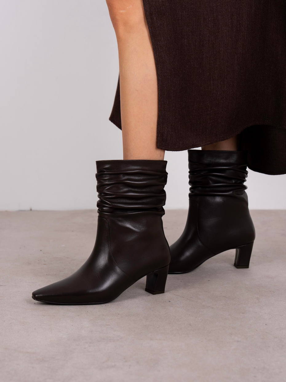 Cylin Kahve Hakiki Deri Kadın Bot