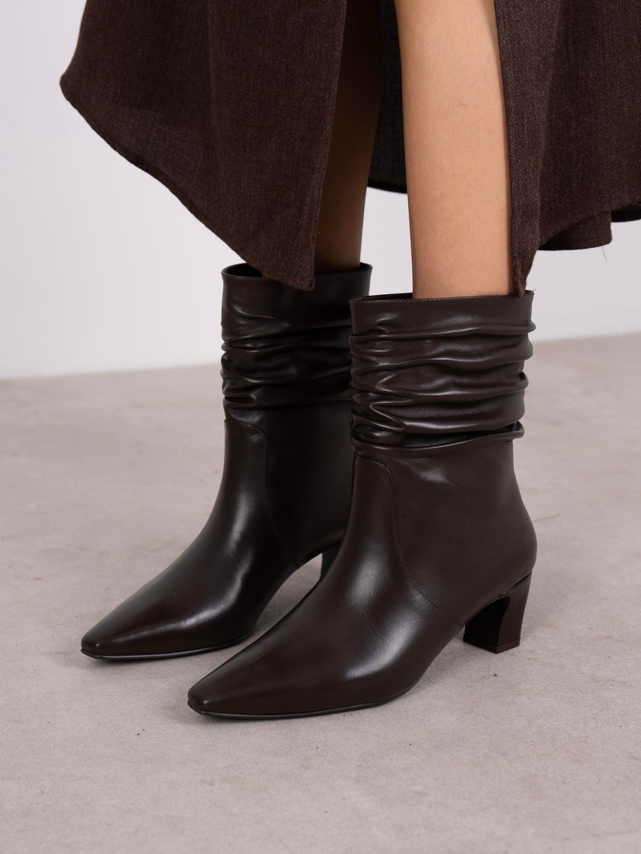 Cylin Kahve Hakiki Deri Kadın Bot