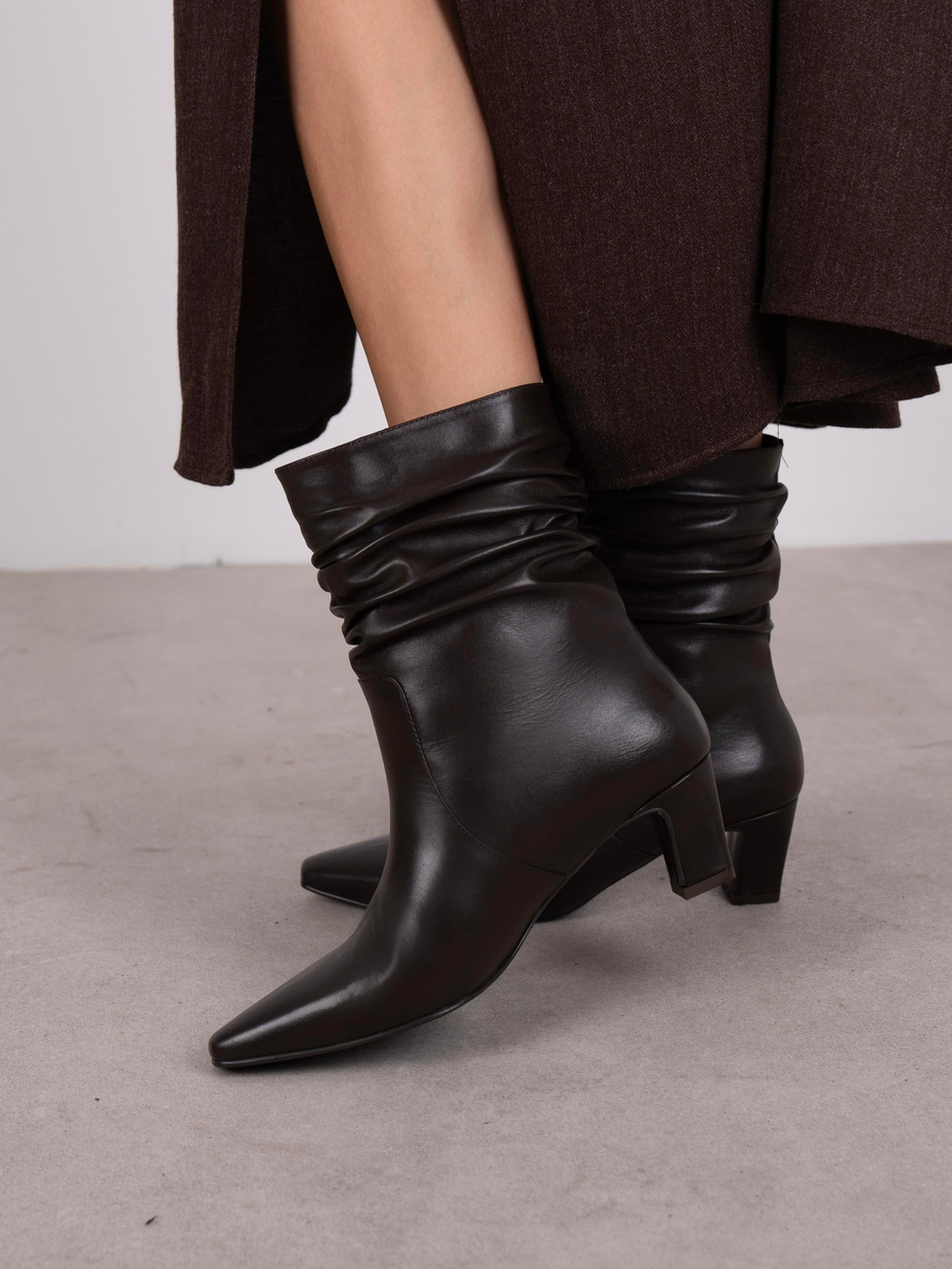 Cylin Kahve Hakiki Deri Kadın Bot