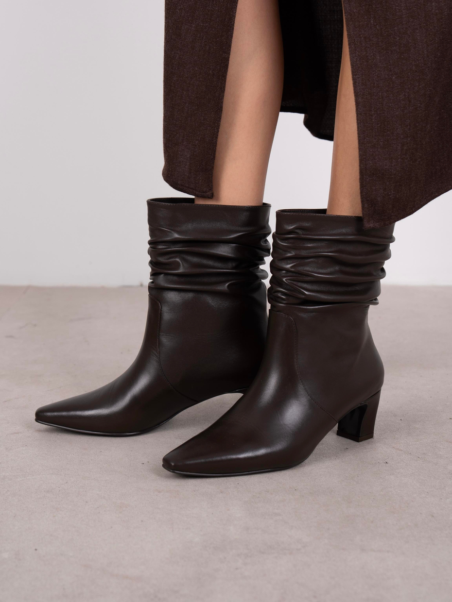 Cylin Kahve Hakiki Deri Kadın Bot