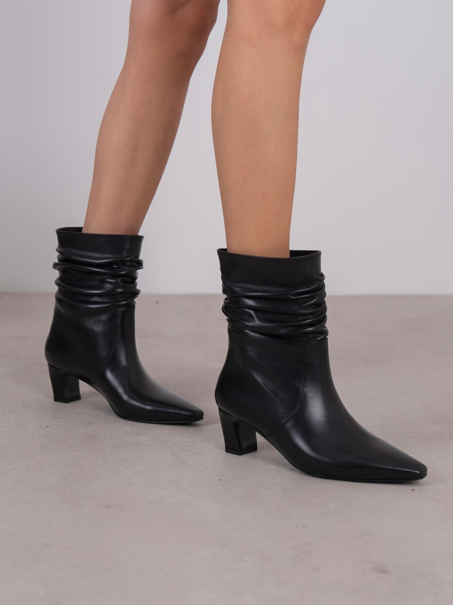 Cylin Siyah Hakiki Deri Kadın Bot