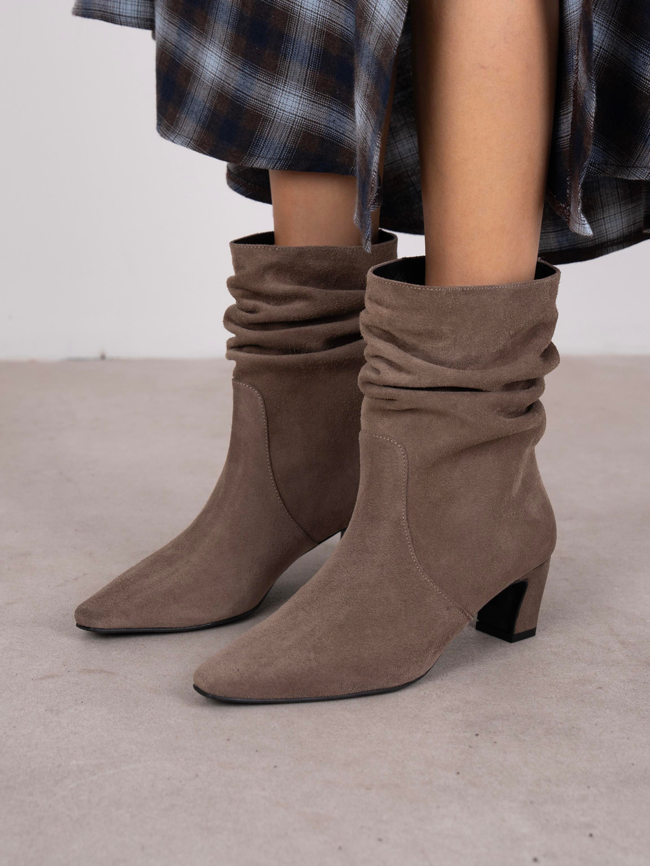 Cylin Vizon Süet Hakiki Deri Kadın Bot