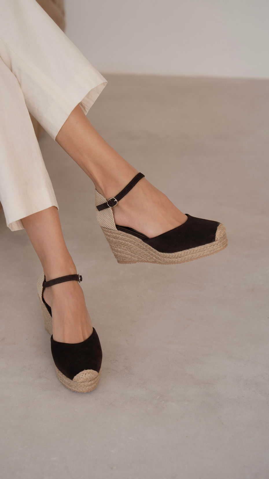 Delgado Kahve Süet   Hakiki Deri   Topuklu Ayakkabı