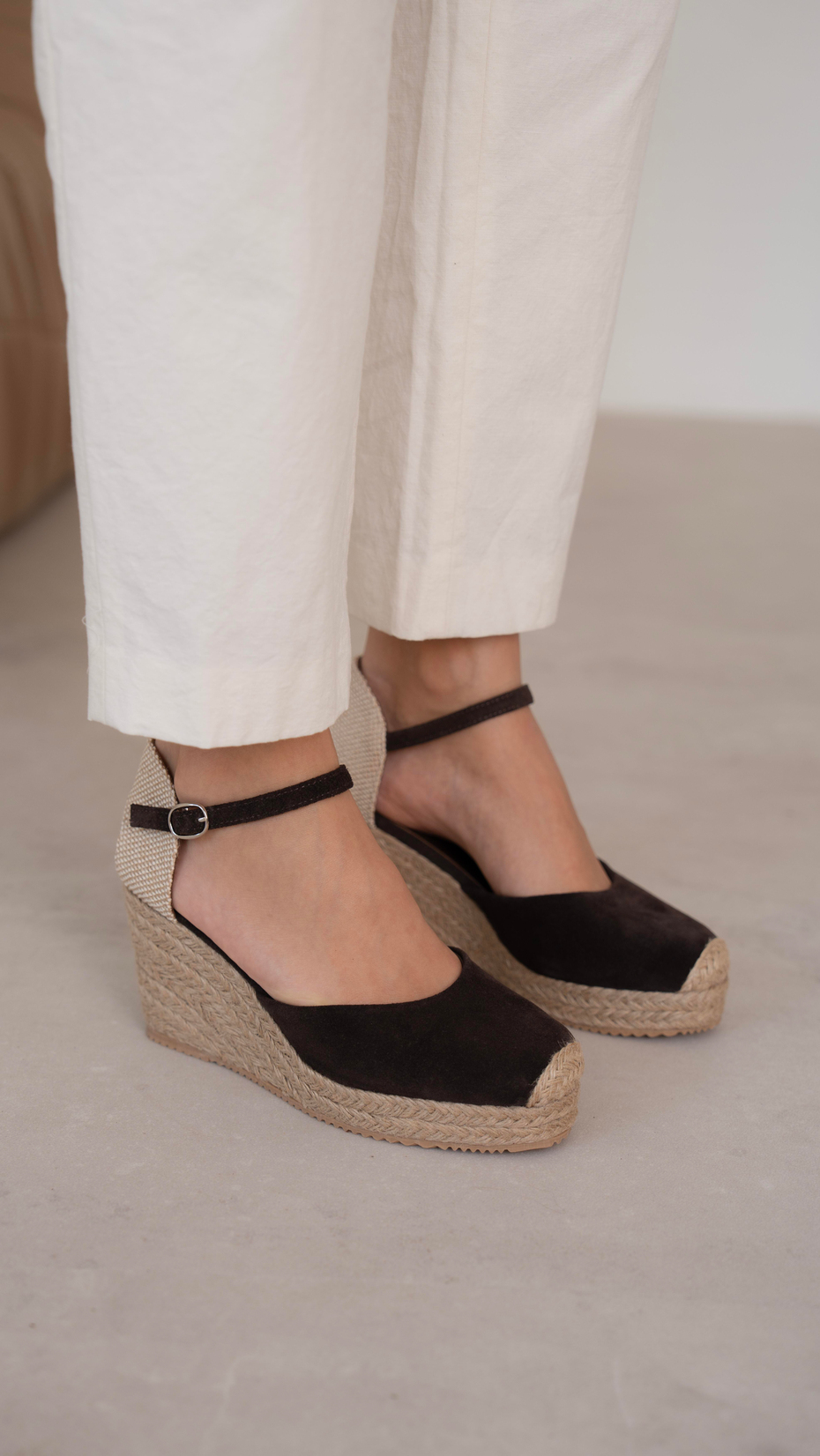 Delgado Kahve Süet   Hakiki Deri   Topuklu Ayakkabı