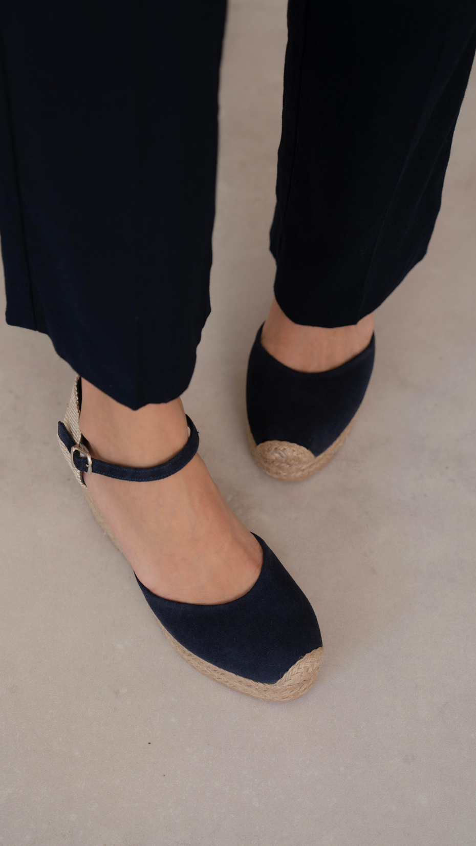 Delgado Lacivert Süet   Hakiki Deri   Topuklu Ayakkabı