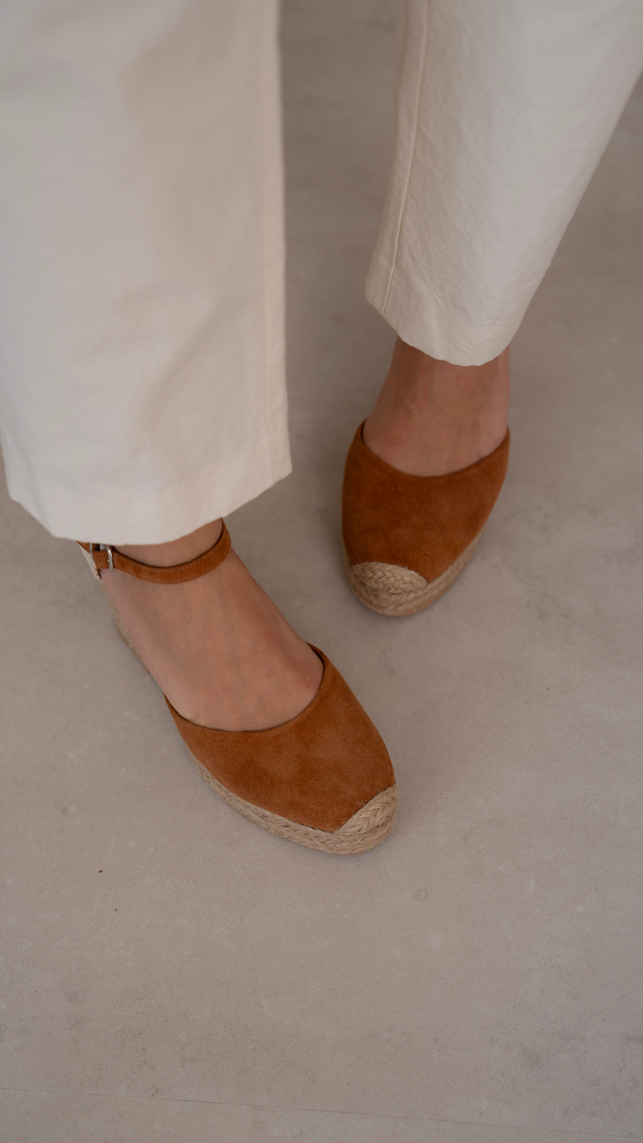 Delgado Taba Süet   Hakiki Deri   Topuklu Ayakkabı