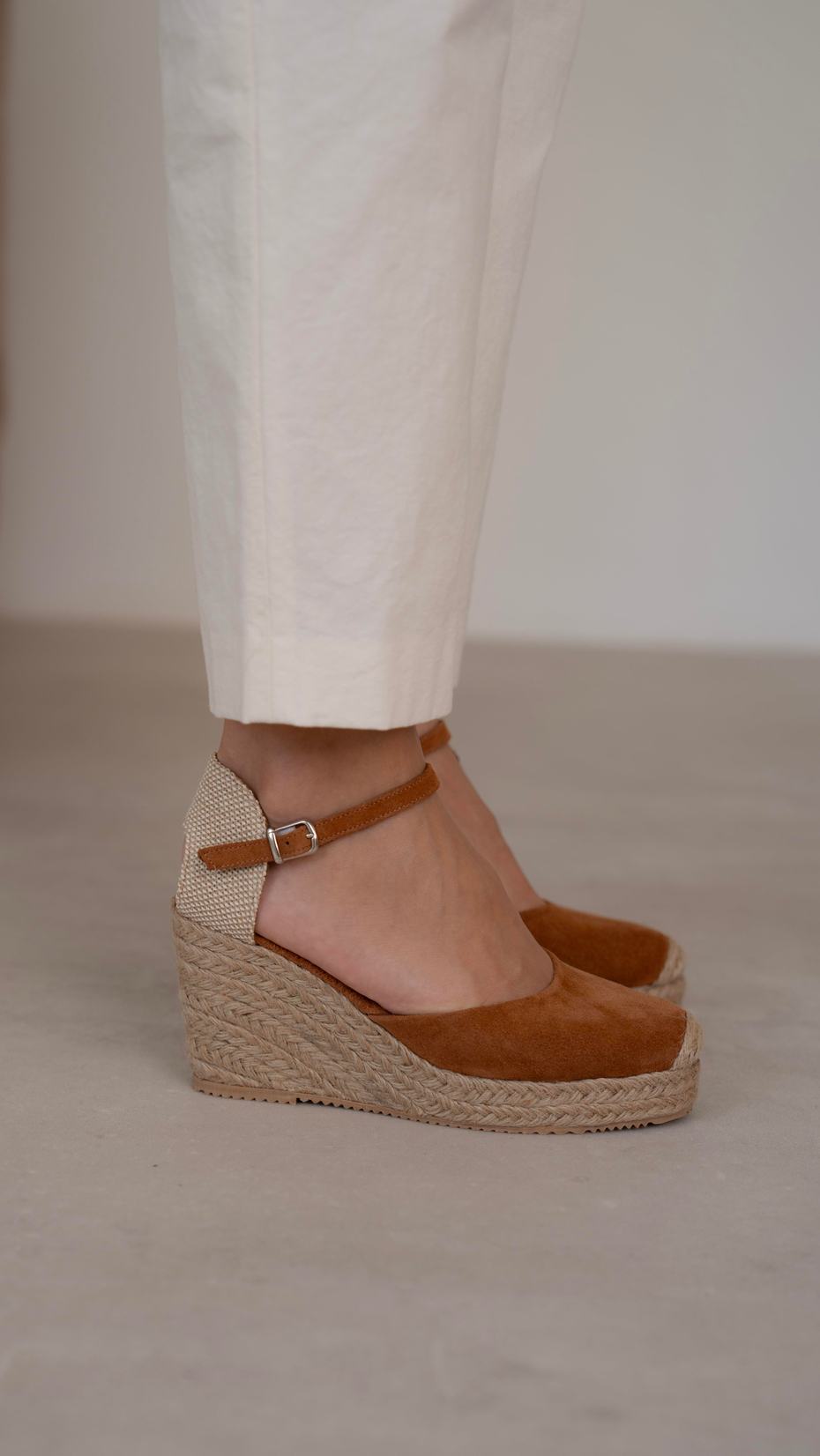 Delgado Taba Süet   Hakiki Deri   Topuklu Ayakkabı