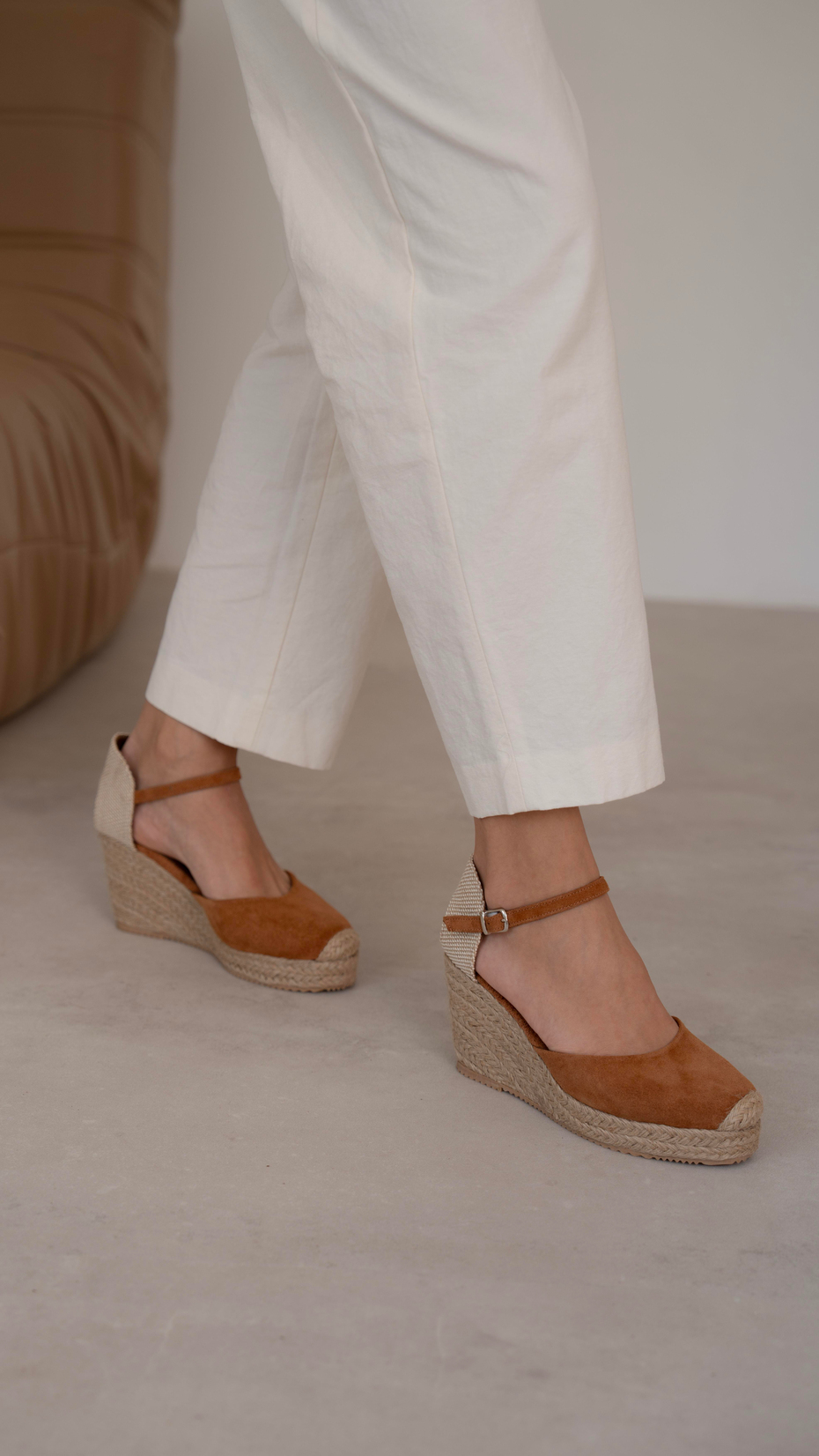 Delgado Taba Süet   Hakiki Deri   Topuklu Ayakkabı