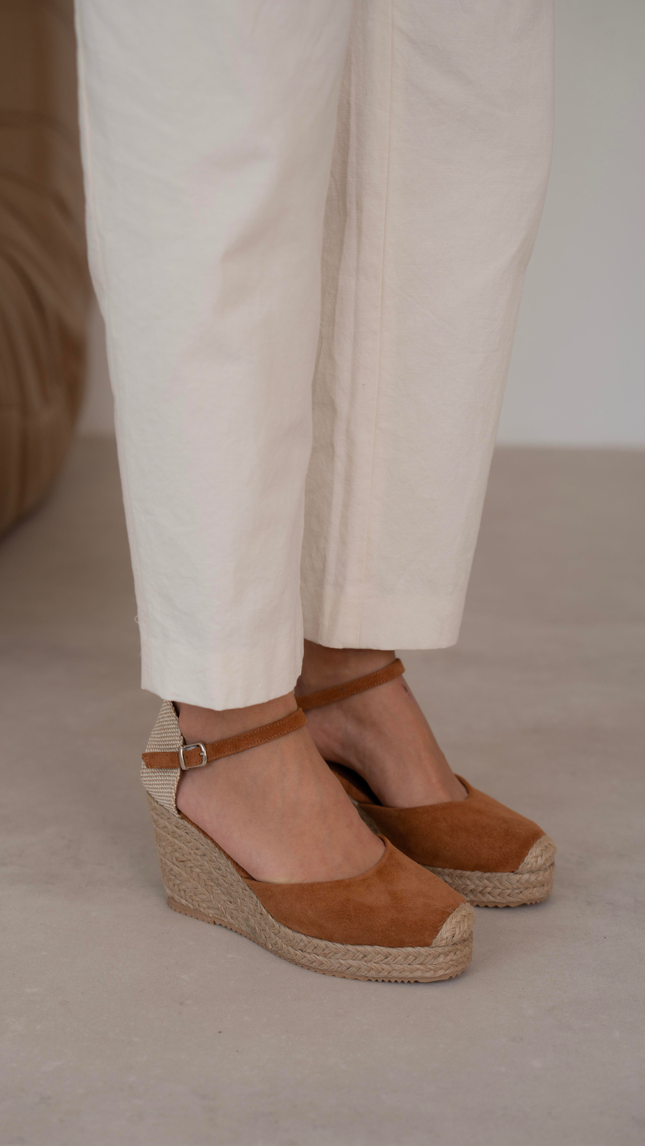 Delgado Taba Süet   Hakiki Deri   Topuklu Ayakkabı