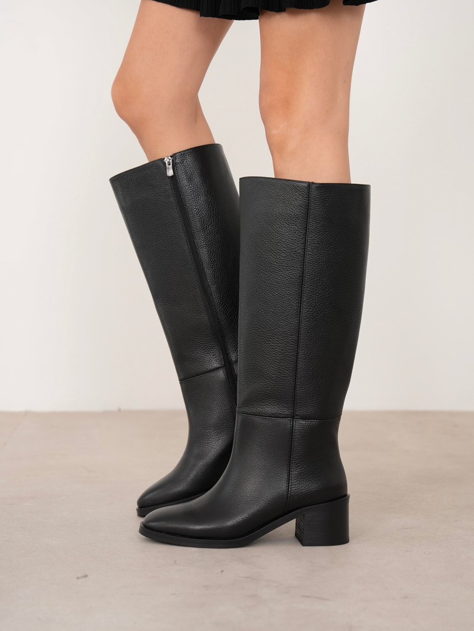 Elara Siyah Hakiki Deri Kadın XL Çizme
