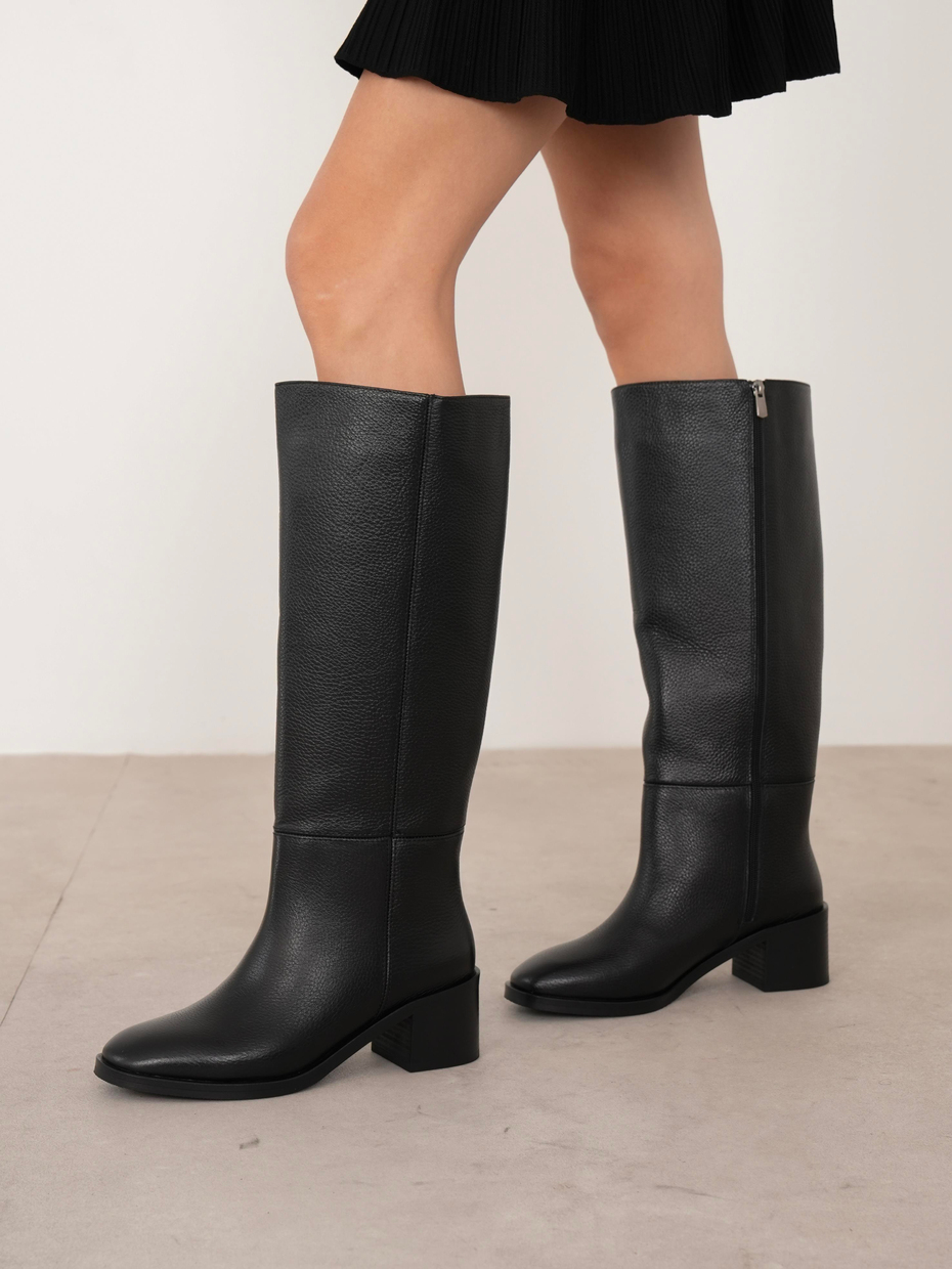 Elara Siyah Hakiki Deri Kadın XL Çizme