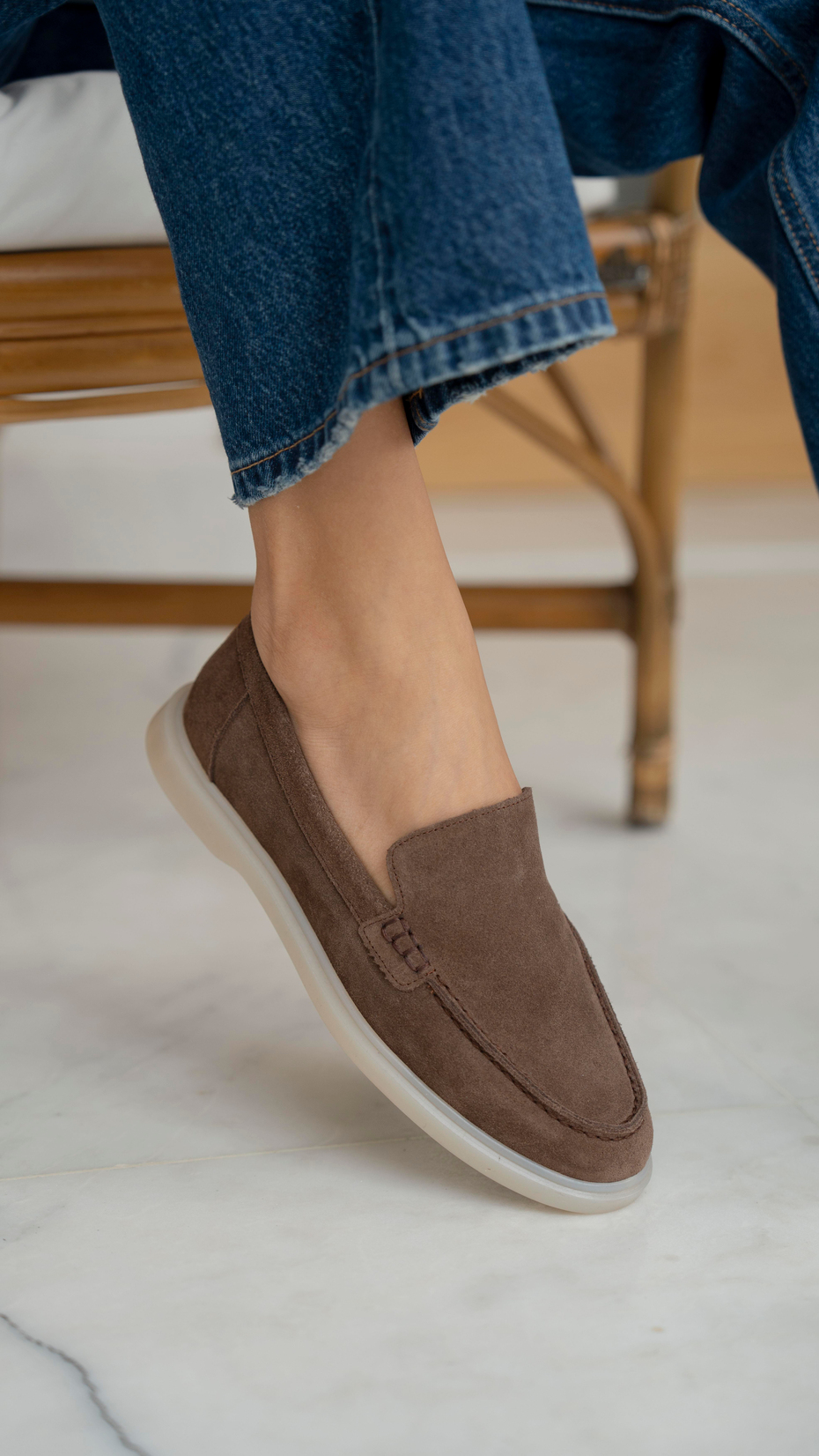 Elroy Kahve Süet   Hakiki Deri   Makosen Ayakkabı