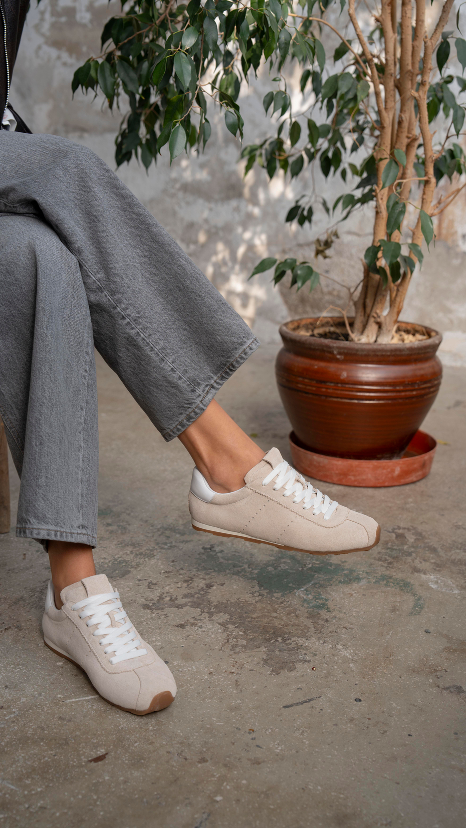 Embid Bej Süet   Hakiki Deri   Spor Ayakkabı