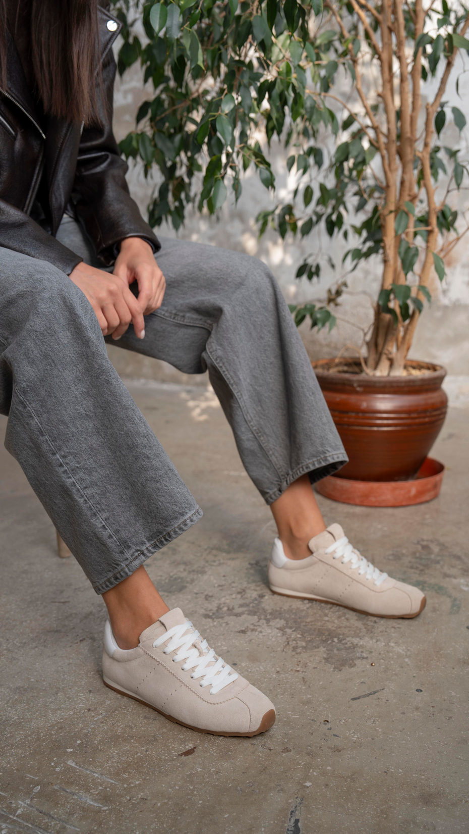 Embid Bej Süet   Hakiki Deri   Spor Ayakkabı