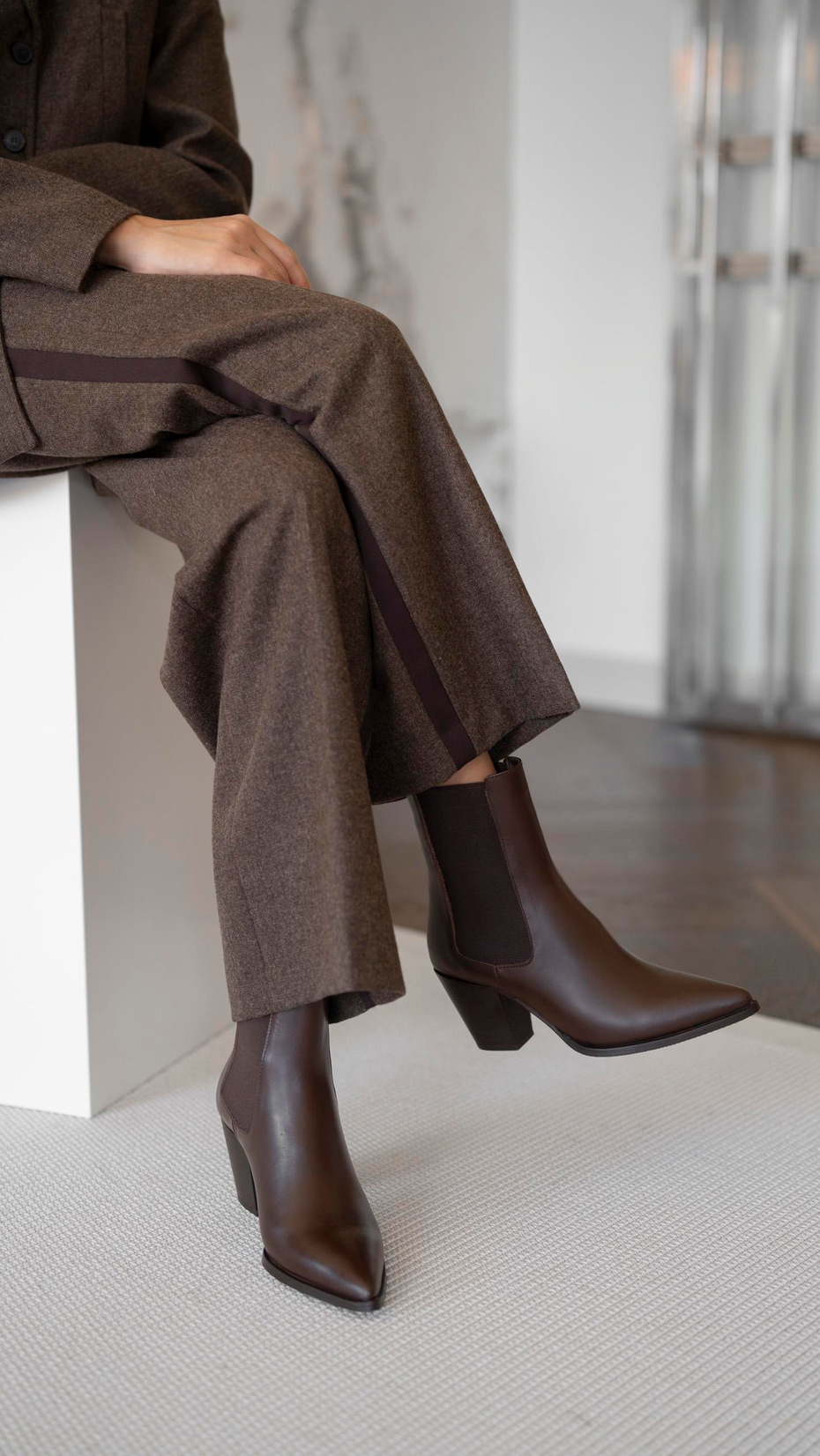 Embolo Kahve   Hakiki Deri   Bot