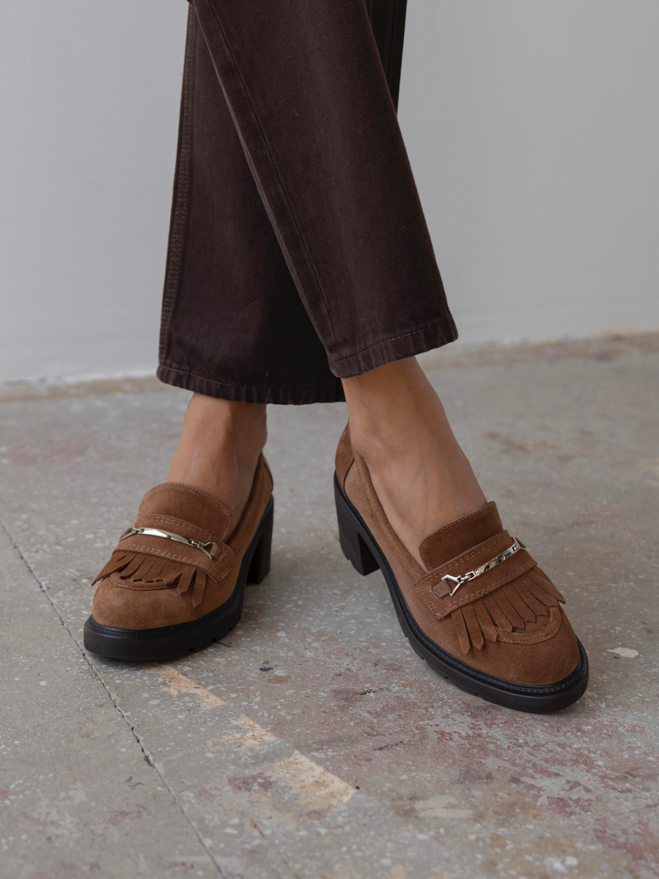 Epis Camel Süet Hakiki Deri Kadın Makosen Ayakkabı