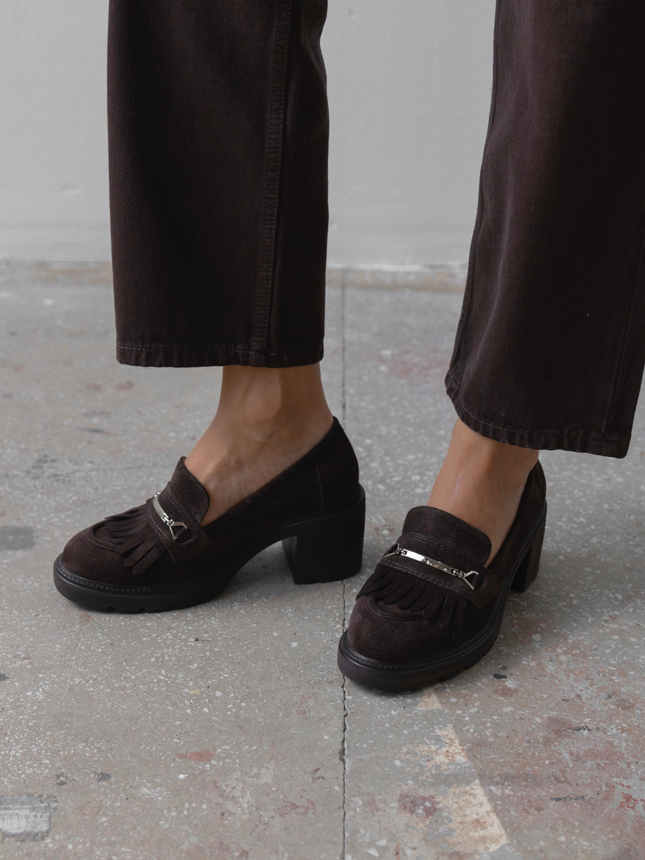 Epis Kahve Süet Hakiki Deri Kadın Makosen Ayakkabı