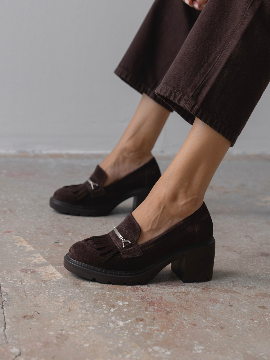 Epis Kahve Süet Hakiki Deri Kadın Makosen Ayakkabı