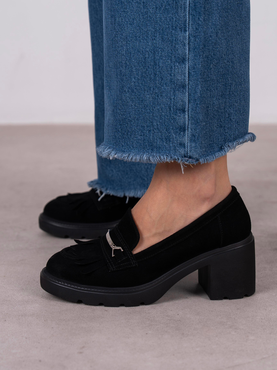 Epis Siyah Süet Hakiki Deri Kadın MAKOSEN