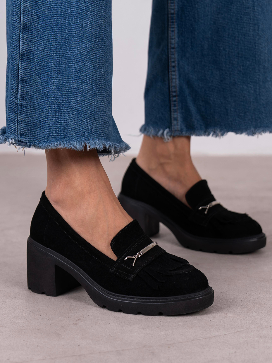 Epis Siyah Süet Hakiki Deri Kadın MAKOSEN