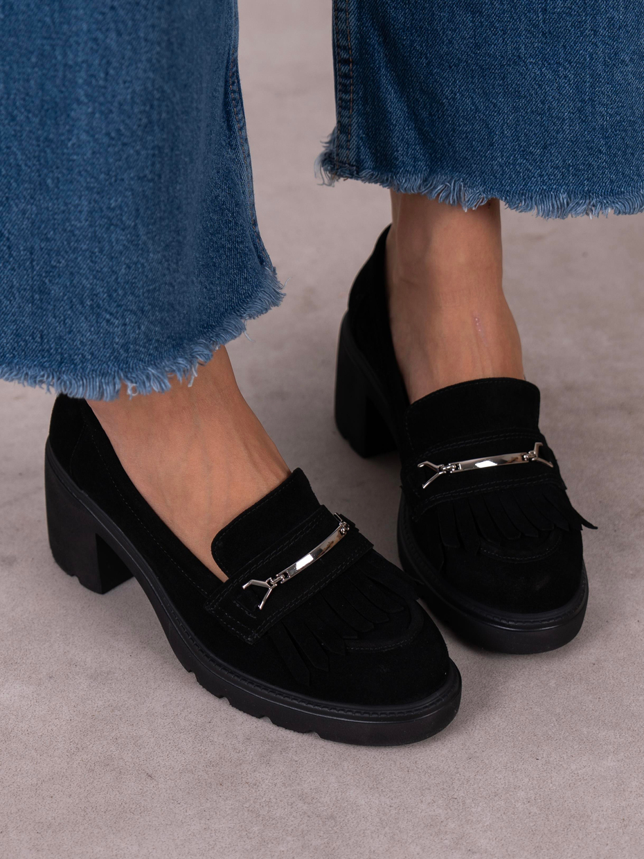 Epis Siyah Süet Hakiki Deri Kadın MAKOSEN