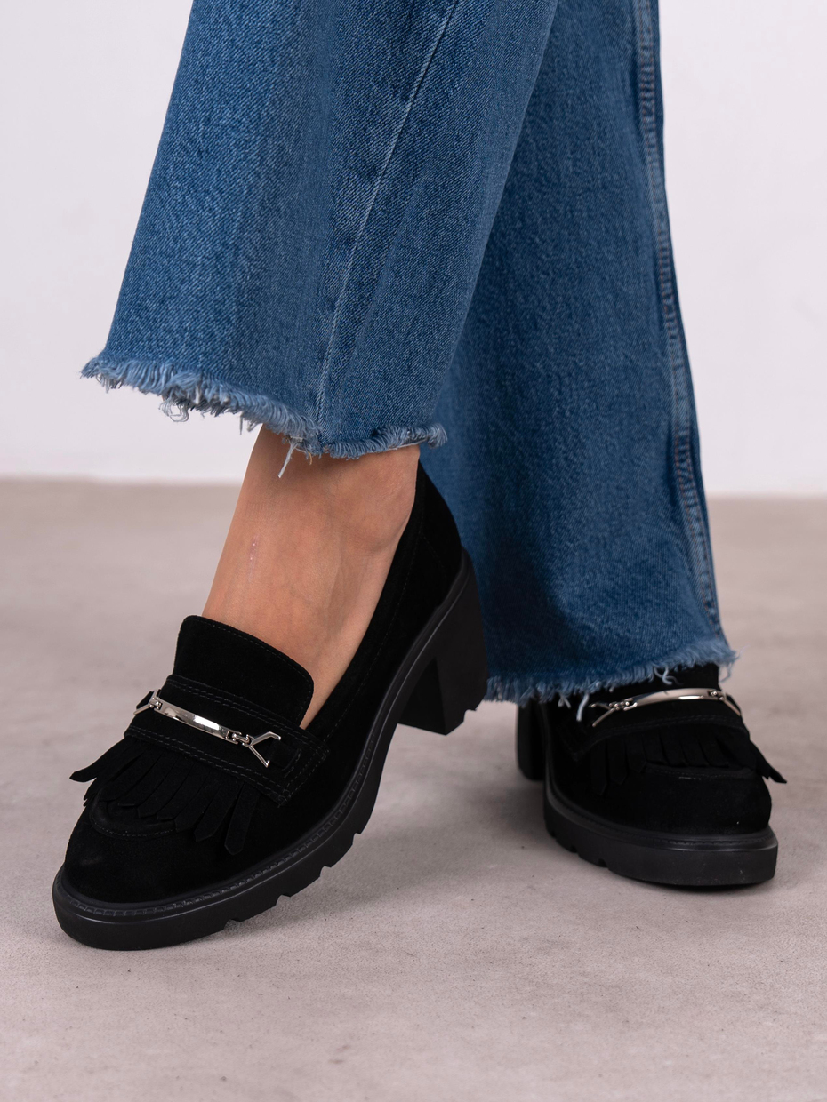 Epis Siyah Süet Hakiki Deri Kadın MAKOSEN