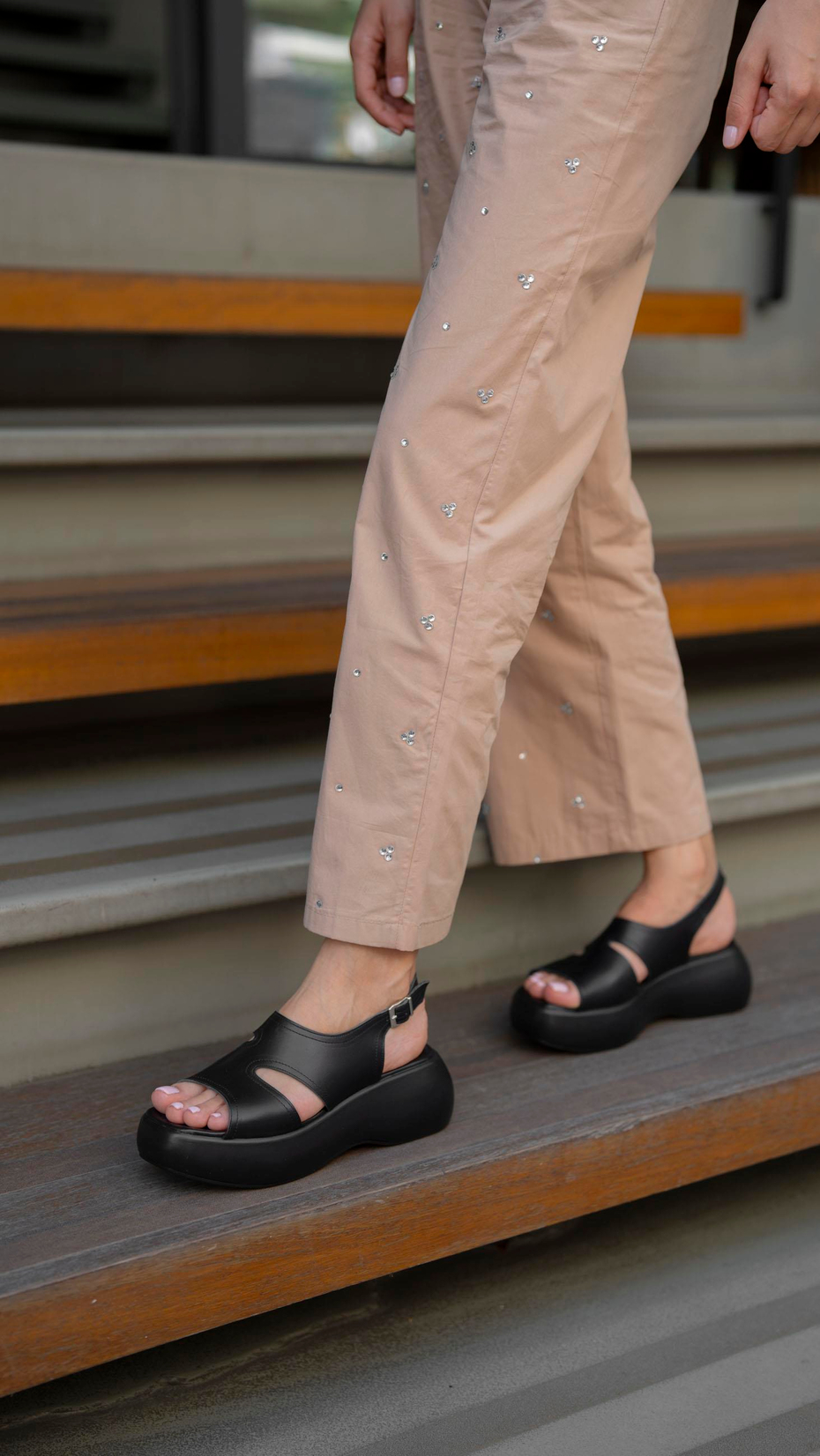 Fahari Siyah   Hakiki Deri Kadın   Sandalet