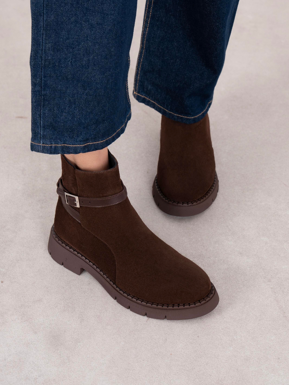 Felina Kahve Süet Hakiki Deri Kadın Bot