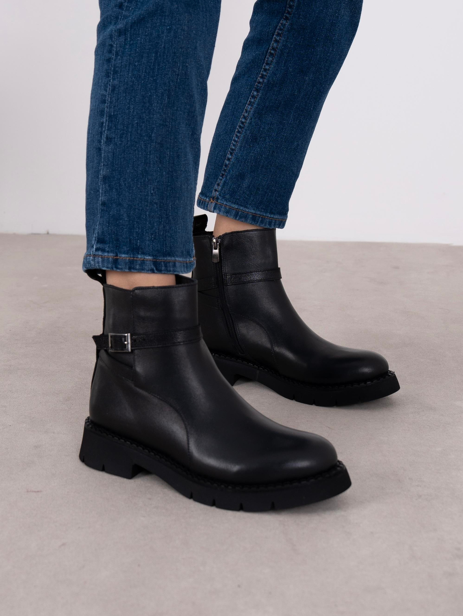 Felina Siyah Hakiki Deri Kadın Bot