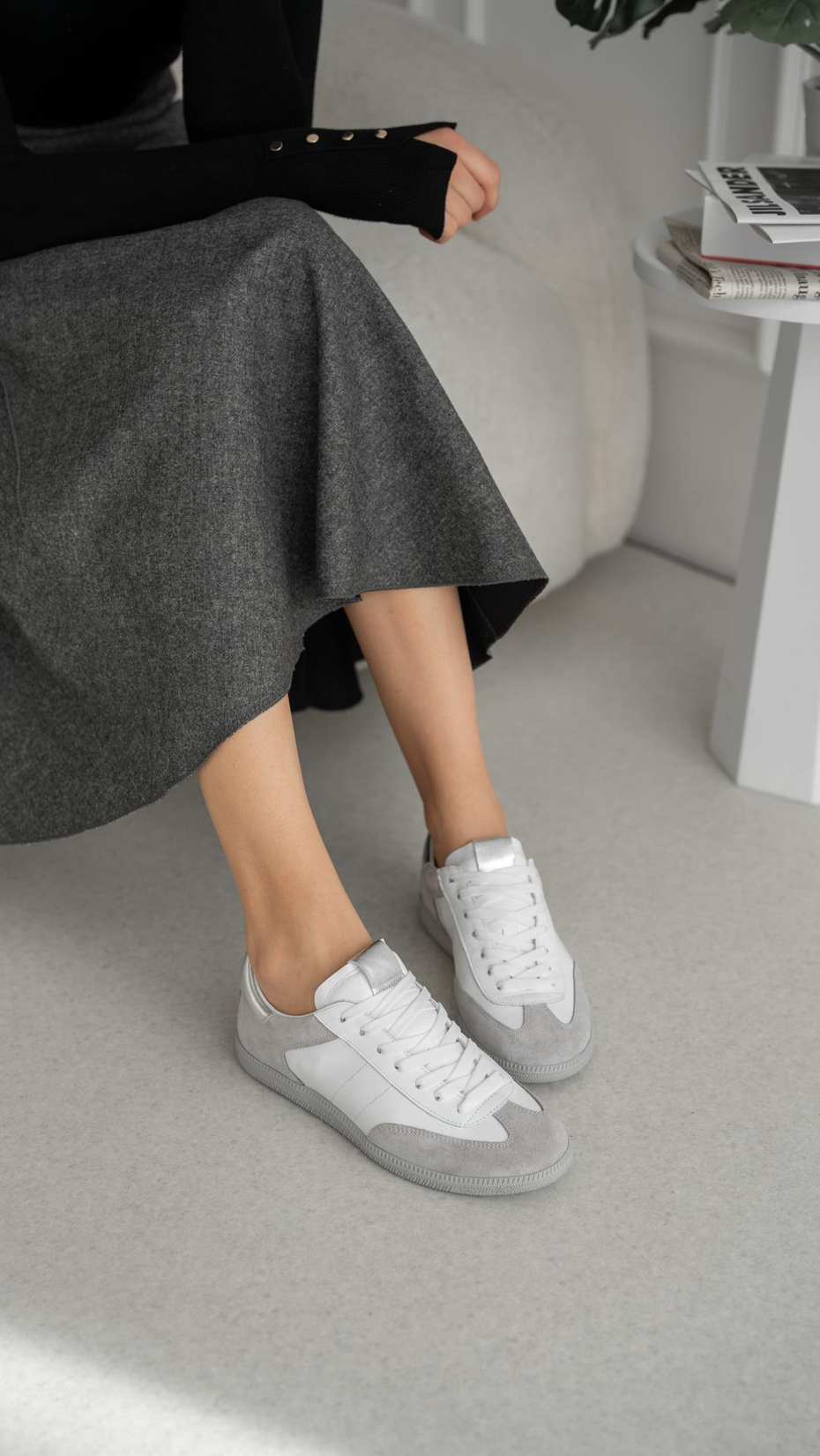 Felipe Gri   Hakiki Deri   Spor Ayakkabi