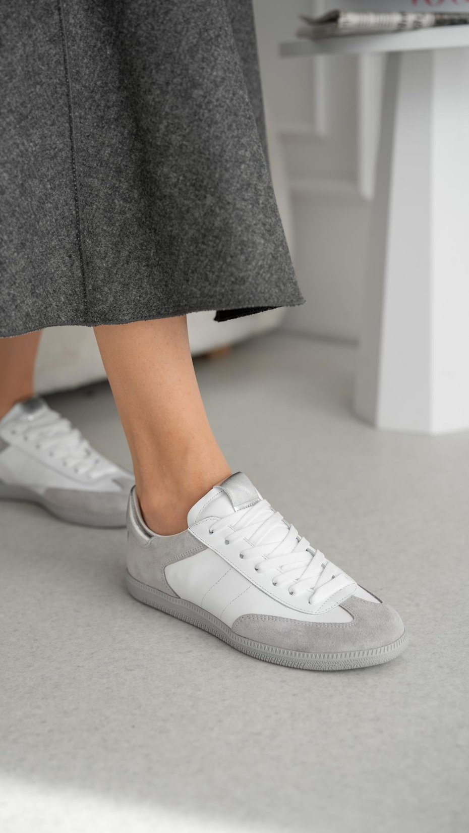 Felipe Gri   Hakiki Deri   Spor Ayakkabi