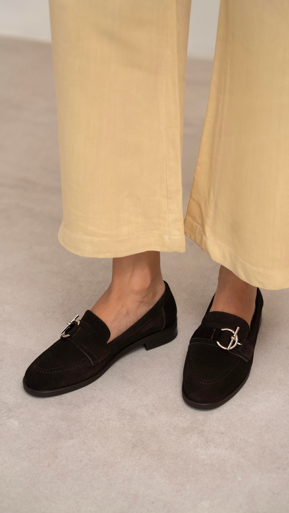 Fern Kahve Süet Hakiki Deri Kadın Makosen Ayakkabı