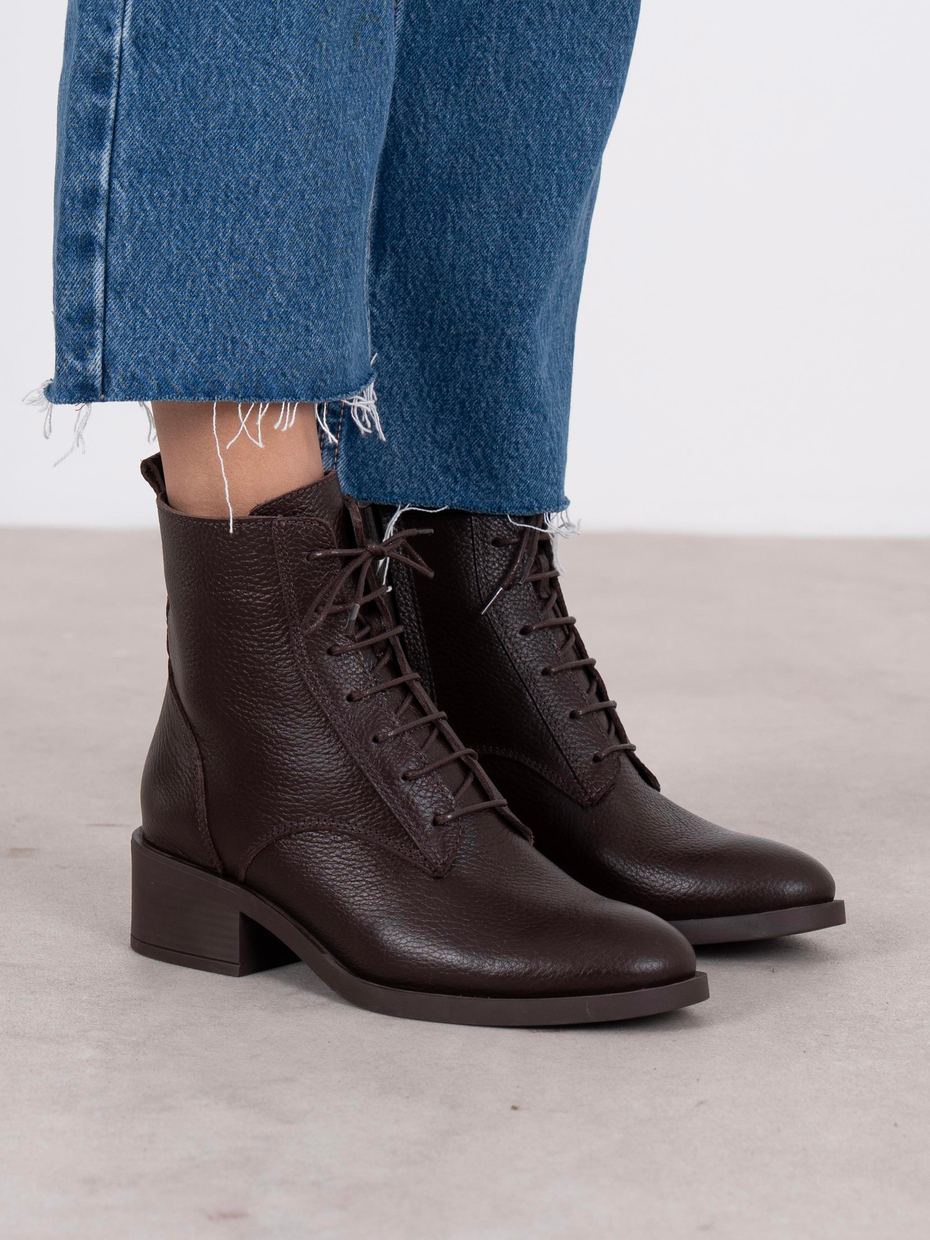 Fiena Kahve Hakiki Deri Kadın Bot