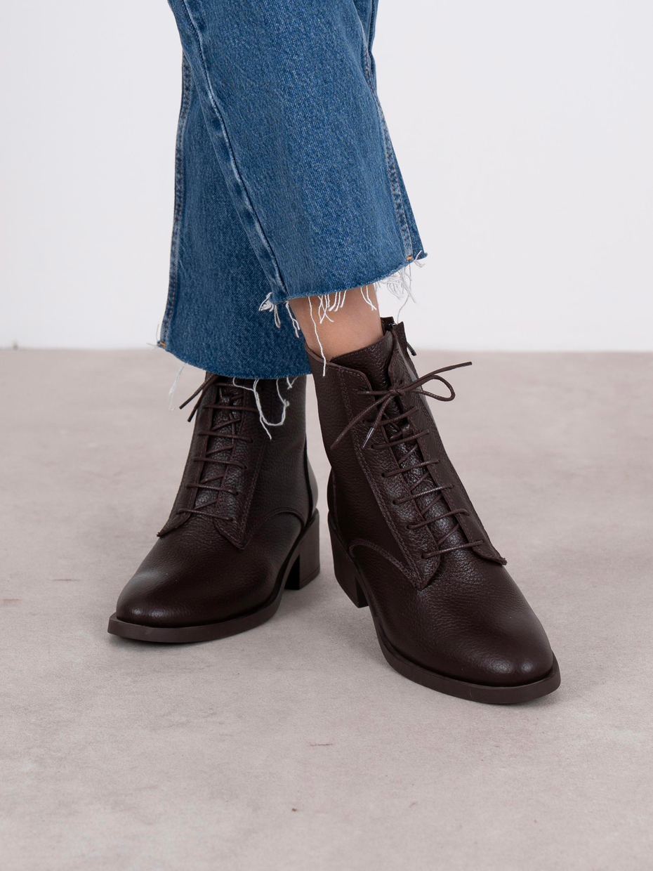 Fiena Kahve Hakiki Deri Kadın Bot