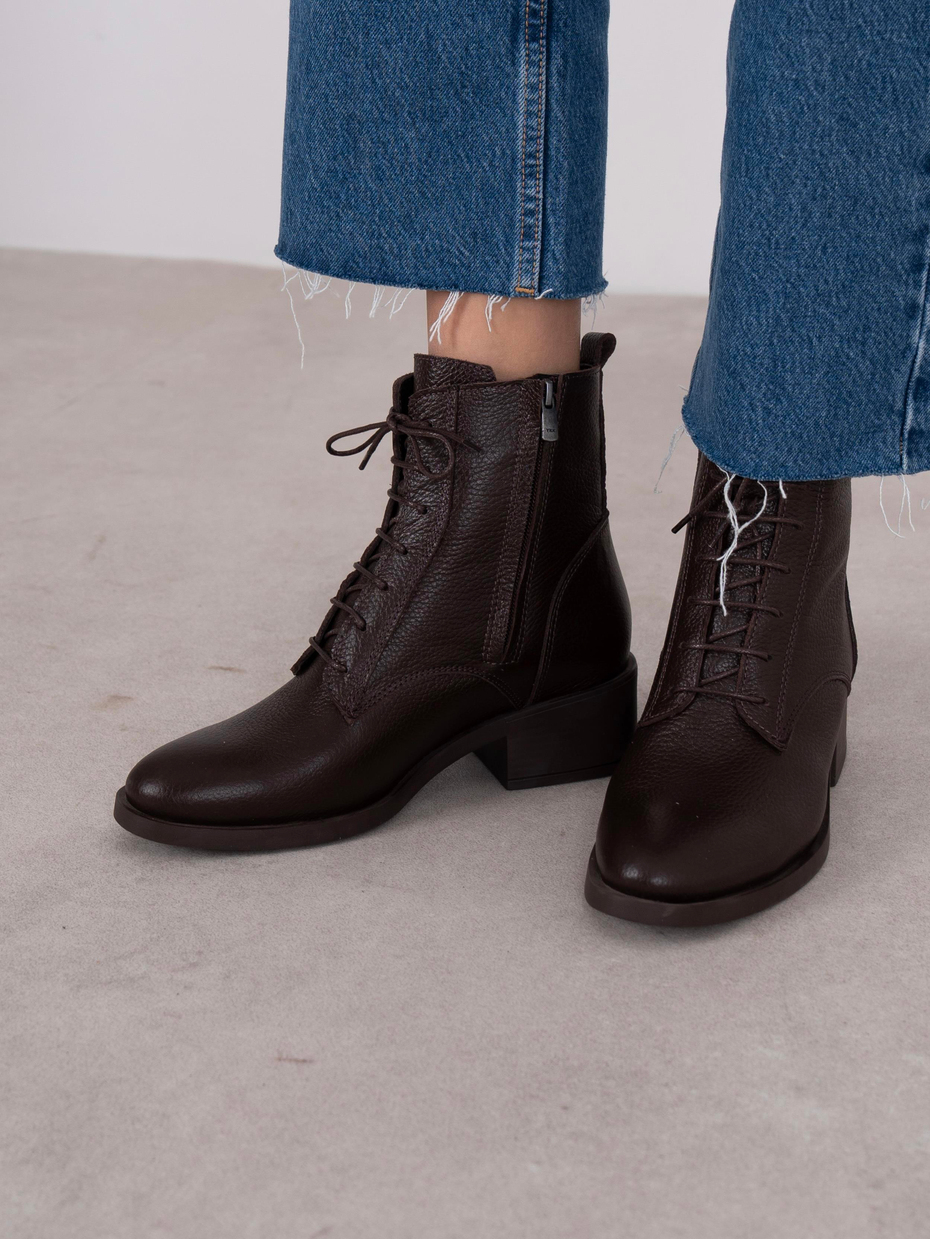 Fiena Kahve Hakiki Deri Kadın Bot